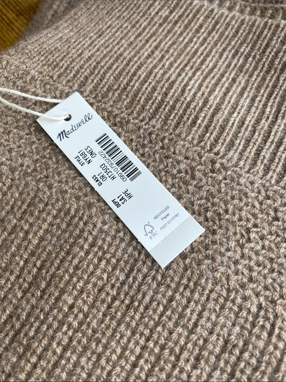 NWT MADEWELL Knit Scarf in Wool Blend